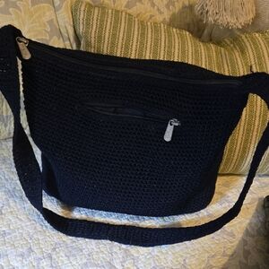 The Sak Elegant Blue Woven Shoulder Bag